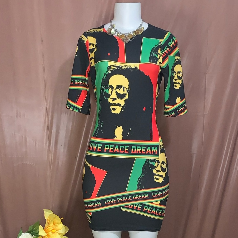 Madi Dreams Bob Marley “Love Peace Dream” Dress